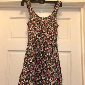 Hollister Floral Mini Dress - Black and Pink
